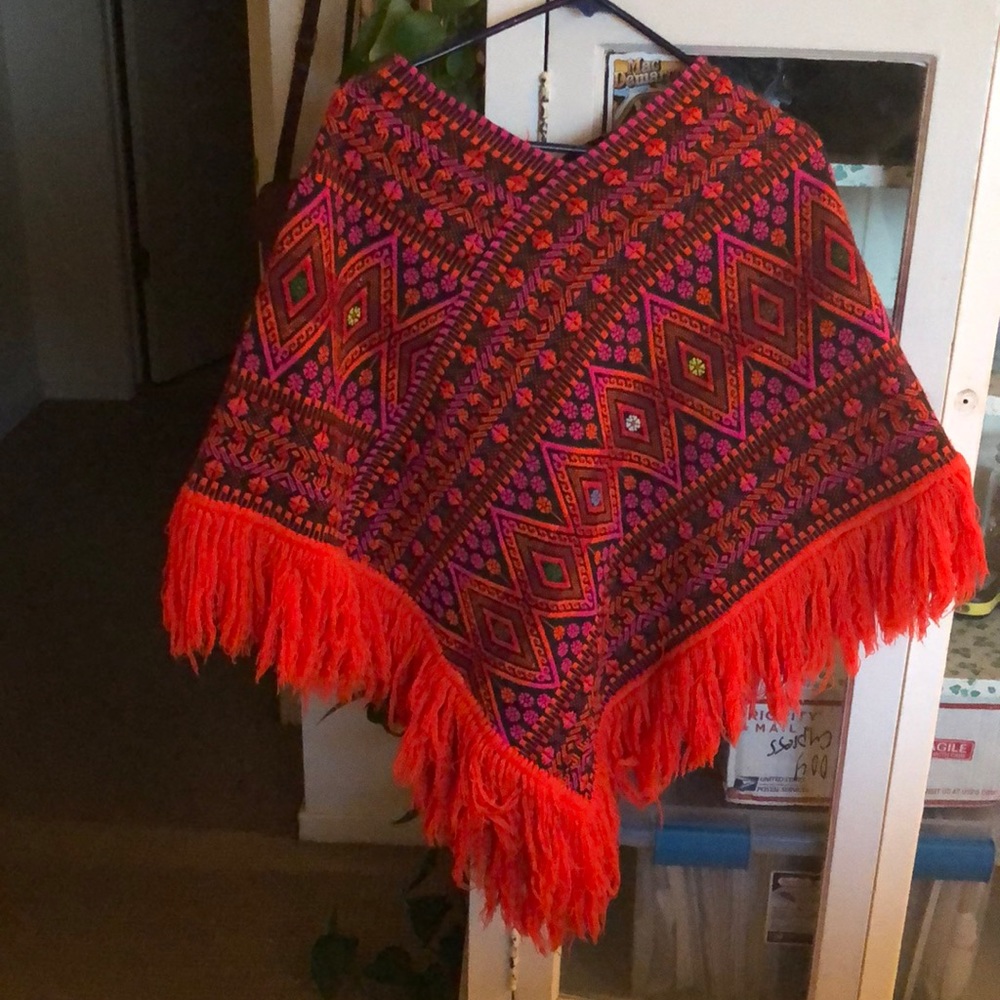 Vintage hand stitched poncho